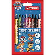 STABILO Trio Scribbi PAW Patrol - Set of 8 - with PAW Patrol design print - Felt Tip Pens