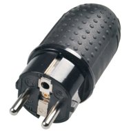 Solight Cable rubber wet plug 220V/16A/IP44, black, P76 - Plug