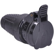 Solight Cable socket P77 230V/16A/IP44, black - Plug