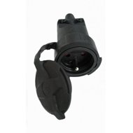 Solight Socket rubber, damp and dustproof, straight, IP65, black - Socket