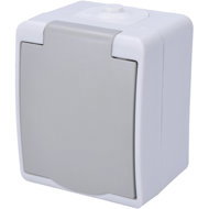 Solight Single socket IP54, grey - Socket