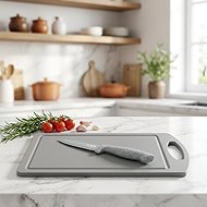 STEUBER Cutting board 29 x 20 cm with vegetable knife, grey - Cutting Board