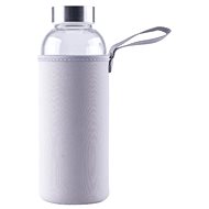 STEUBER Glass bottle with cover 500 ml, grey - Drinking Bottle