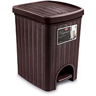 Stefanplast Pedal Bin 20L, 31 × 27.5 × 39cm, Brown - Rubbish Bin