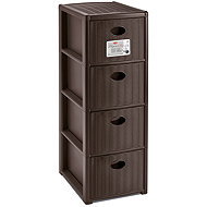 Stefanplast Elegance Slim, 4 zásuvky, hnědý - Shelving Unit