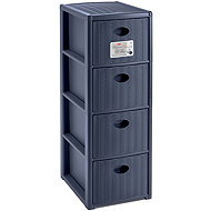 Stefanplast Plastic storage shelf Elegance Slim, 4 drawers, blue - Shelving Unit