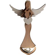 AVF Christmas decoration - wooden angel with candle, 50 cm - Christmas Decoration