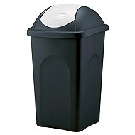 Stefanplast Recycling bin - recessed, 30l, rectangular, black/white/black, lid PH - Rubbish Bin