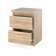 Stiv Bedside Table Sonoma Oak 30cm, 2 Drawers - Night Stand