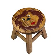 Wooden Children's Stool- LION'S HEAD - Stool