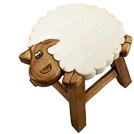 Wooden Children's Stool - WHITE SHEEP - Stool