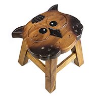 Wooden Children's Stool - OWL FACE - Stool