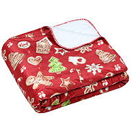 STOF Plush Christmas blanket Hohoho with festive pattern, 130 × 160 cm - Blanket