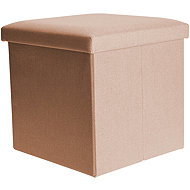 Storagesolutions Stool with storage, 38 × 38 × 38 cm, light orange - Ottoman