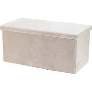 Storagesolutions MODUS velour stool with storage, 76 × 38 × 38 cm, white - Ottoman