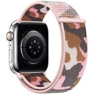 Strapido nylonový CAMO pro Apple Watch 42/44/45 mm Růžová kamufláž - Watch Strap
