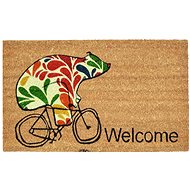 Home Elements WELCOME Rubber coconut mat Bear on Wheel - brown 40 × 60 cm - Doormat