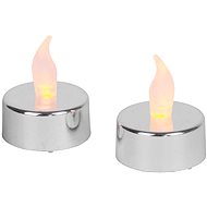 Strend Pro LED tea light, 2 pcs, silver, moving flame - LED Candle