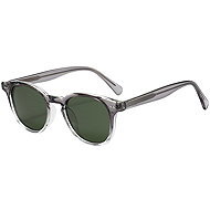 Style4 Solvero Sunglasses – Transparent Grey/Green Lenses - Sunglasses