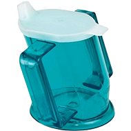 Sundo Tilted mug with two handles and lid with mouthpiece, green - Mug