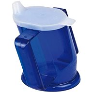 Sundo Tilted mug with two handles and lid with mouthpiece, blue - Mug