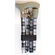Sundo Folding Support Stick with Silicone Handle, Height 85-95cm, Checkered - Walking stick