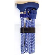 Sundo Folding Support Stick with Silicone Handle, Height 85-95cm, Blue-White - Walking stick