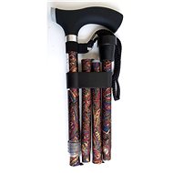 Sundo Folding Support Stick with Silicone Handle, Height 85-95cm, Oriental Gold - Walking stick