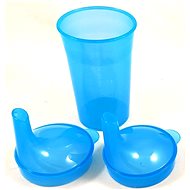Sundo Mug with two lids and two wide mouthpieces, 250 ml, blue - Mug