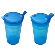 Sundo Mug with two lids with short mouthpieces, drinks, food, 250 ml, blue - Mug