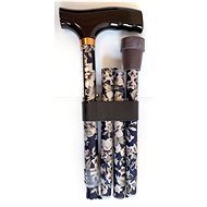 Sundo Folding Support Stick, Height 85-95cm, Floral Blue - Walking stick