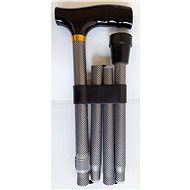 Sundo Folding Support Stick, Height 85-95cm, Black-Silver - Walking stick