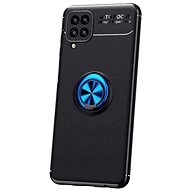 TopQ Cover Samsung A12 silicone black with blue ring 57664 - Phone Cover