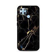 TopQ Cover LUXURY Realme C25Y solid Marble black-gold 69975 - Phone Cover