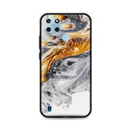 TopQ Cover LUXURY Realme C25Y solid Marble grey-gold 69974 - Phone Cover