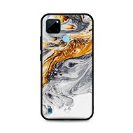 TopQ Cover LUXURY Realme C21Y solid Marble grey-gold 69746 - Phone Cover