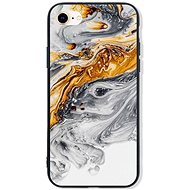 TopQ Cover LUXURY iPhone SE 2020 solid Marble grey-gold 49248 - Phone Cover