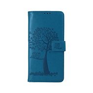 TopQ Puzdro Xiaomi Poco M4 Pro 5G knižkové Tyrkysový strom sovičky 70939 - Puzdro na mobil