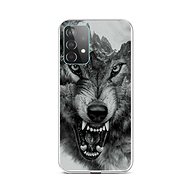 TopQ Cover Samsung A52 silicone Black and white wolf 58686 - Phone Cover