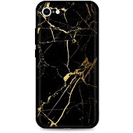 TopQ Cover LUXURY iPhone SE 2022 solid Marble black-gold 74107 - Phone Cover