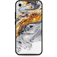 TopQ Cover LUXURY iPhone SE 2022 solid Marble grey-gold 74090 - Phone Cover