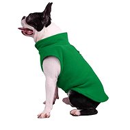 Fleece sweatshirt for dog with handcuff green S - Sweater for Dogs