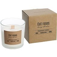 BISPOL Cut Roses with Wooden Wick 300g - Candle