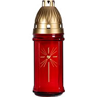 BISPOL hřbitovní lampa kříž červená 72 h - Svíčka