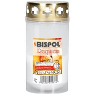 BISPOL hřbitovní lampička requiem lisovaný vosk plast bílá 36 h - Svíčka