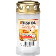 BISPOL hřbitovní lampička requiem lisovaný vosk plast bílá 48 h - Svíčka
