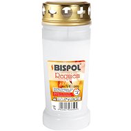 BISPOL hřbitovní lampička requiem lisovaný vosk plast bílá 96 h - Svíčka