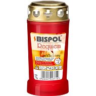 BISPOL cemetery lamp requiem moulded wax plastic red 48 h - Candle