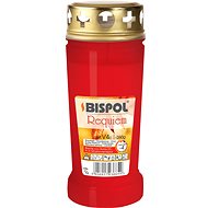 BISPOL hřbitovní lampička requiem lisovaný vosk plast červená 96 h - Svíčka