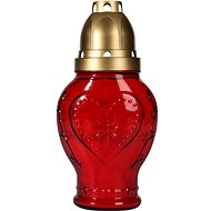 BISPOL cemetery candle heart red 22 h - Candle